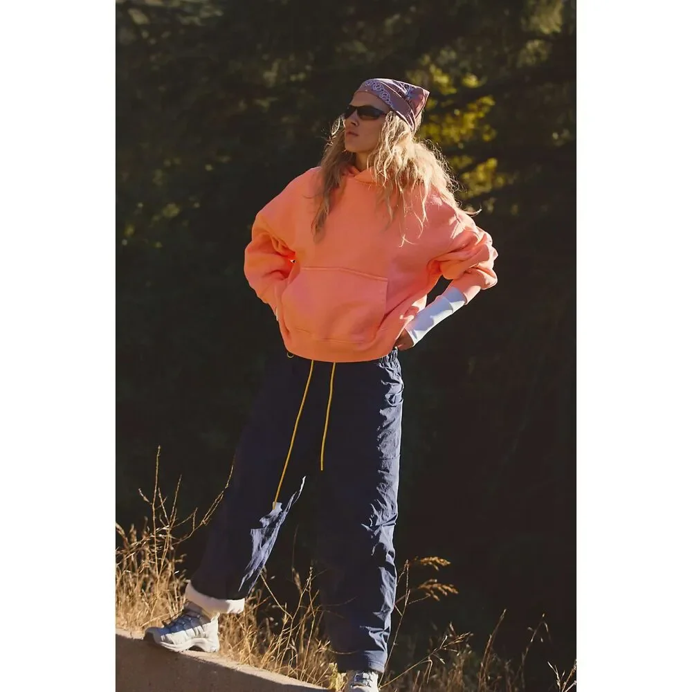 Free People x FP Movement A Cut Above Flocked Buti Hoodie